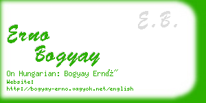 erno bogyay business card